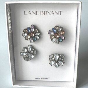 Lane Bryant Boxed Set Of 2 Multi-Stone Crystal Earrings